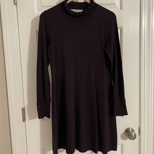 Loft mock-neck sweater dress, dark plum color, size small
